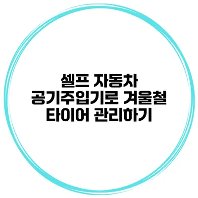 셀프 자동차 공기주입기로 겨울철 타이어 관리하기