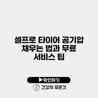 셀프로 타이어 공기압 채우는 법과 무료 서비스 팁
