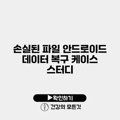 손실된 파일 안드로이드 데이터 복구 케이스 스터디