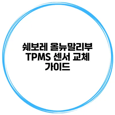 쉐보레 올뉴말리부 TPMS 센서 교체 가이드