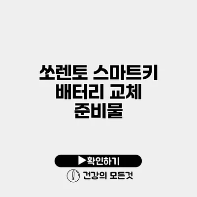 쏘렌토 스마트키 배터리 교체 준비물