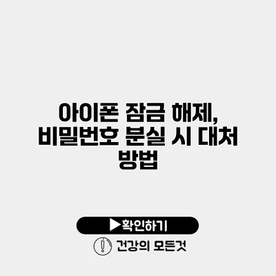 아이폰 잠금 해제, 비밀번호 분실 시 대처 방법