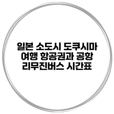일본 소도시 도쿠시마 여행 항공권과 공항 리무진버스 시간표