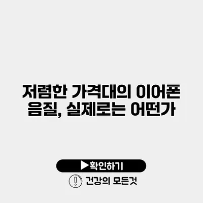 저렴한 가격대의 이어폰 음질, 실제로는 어떤가?