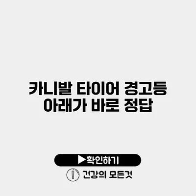 카니발 타이어 경고등 아래가 바로 정답?