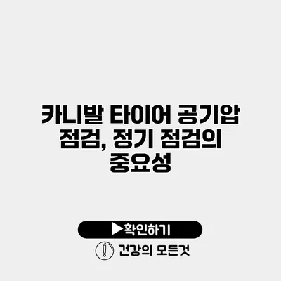 카니발 타이어 공기압 점검, 정기 점검의 중요성