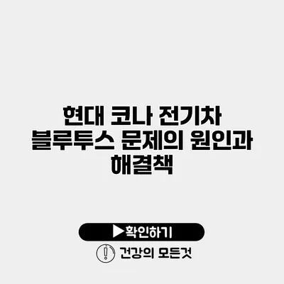 현대 코나 전기차 블루투스 문제의 원인과 해결책
